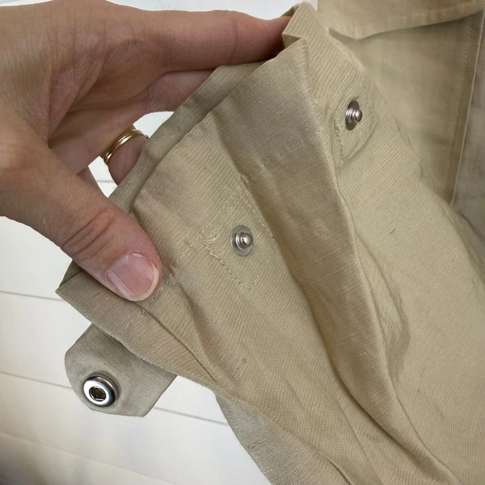 Wilfred‎ ARITZIA Kafka Linen Blend Cargo Pants Belted Utility Beige 0 Ankle Snap